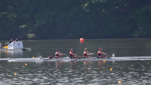 Rowing v4 boat at Lake Wheeler
