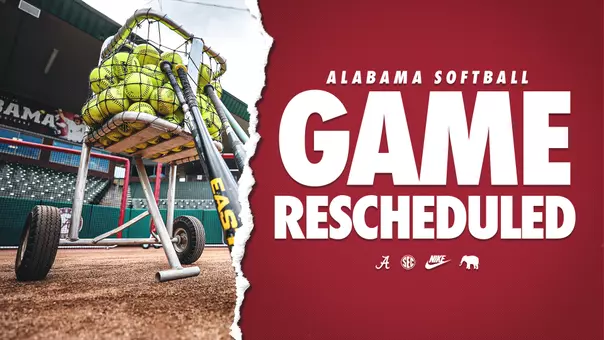 Alabama softball game rescheduled graphic