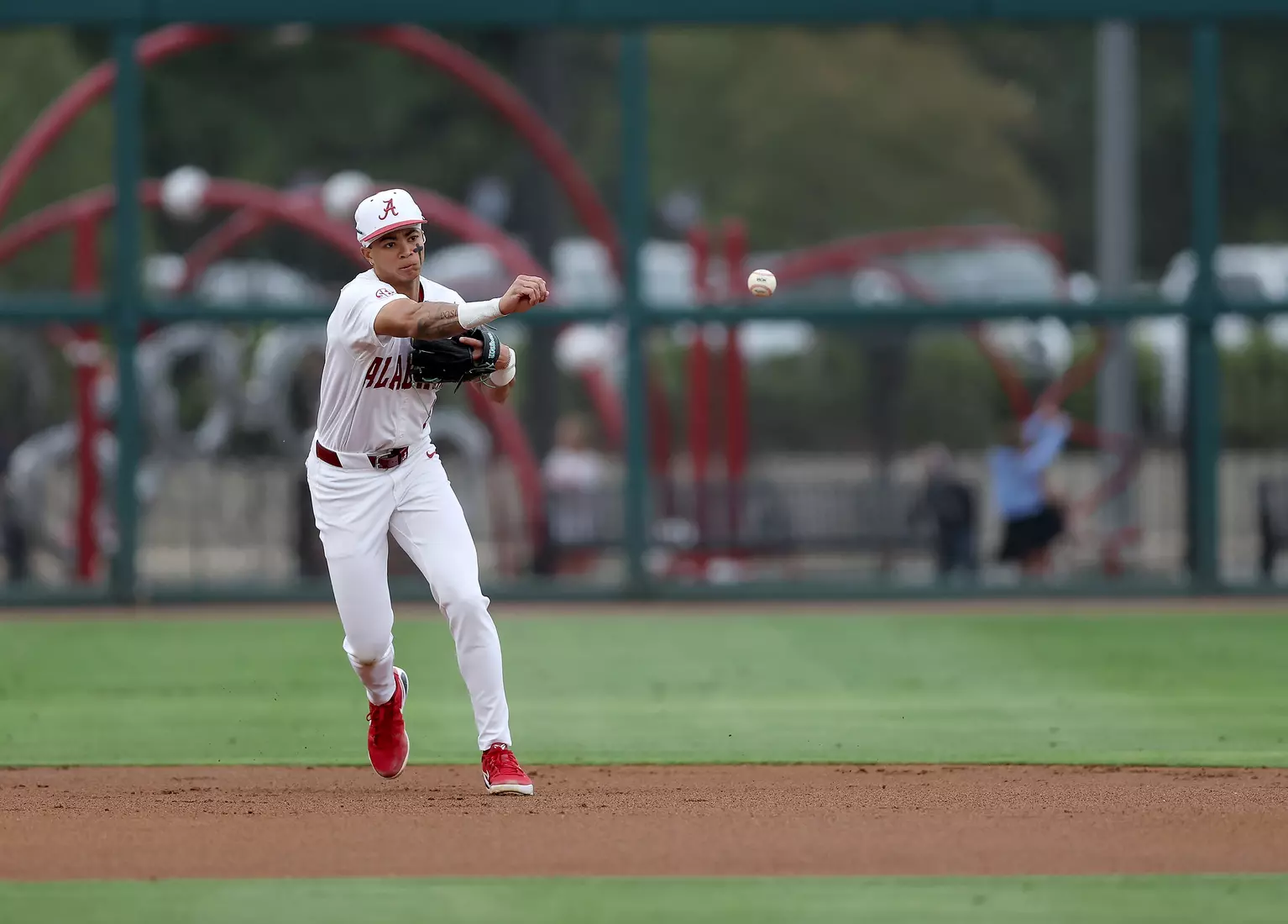 Alabama Baseball Player Justin Lebron (1) in action against Vanderbilt at Sewell-Thomas Stadium in Tuscaloosa, AL on Thursday, Apr 30, 2026.