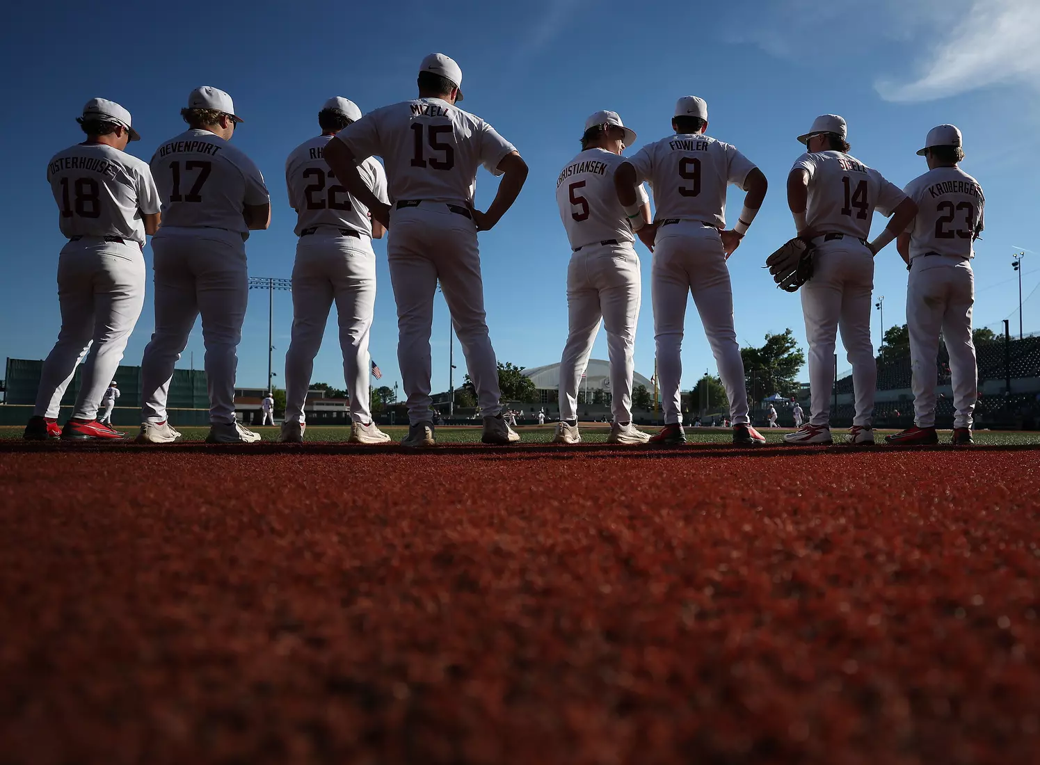 The University of Alabama Baseball Team during pre game against Ole Miss at Sewell-Thomas Stadium in Tuscaloosa, AL on Thursday, May 14, 2026.