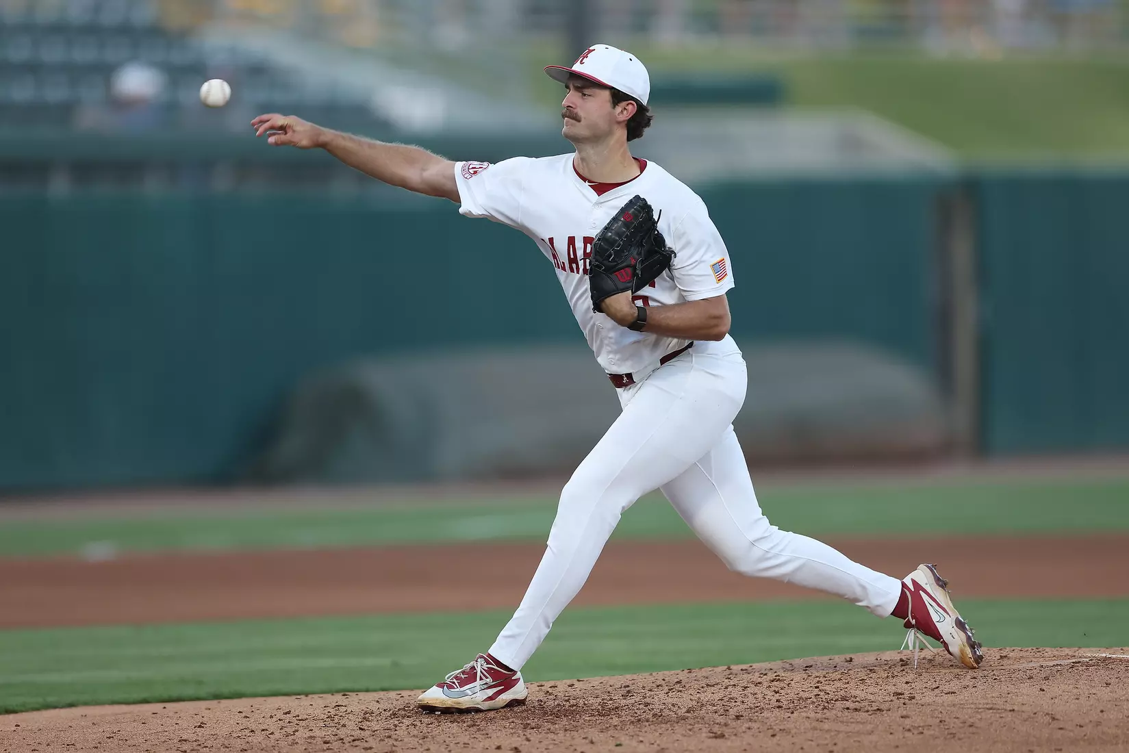 Alabama Baseball Player Tyler Fay (8) in action against Ole Miss at Sewell-Thomas Stadium in Tuscaloosa, AL on Thursday, May 14, 2026.