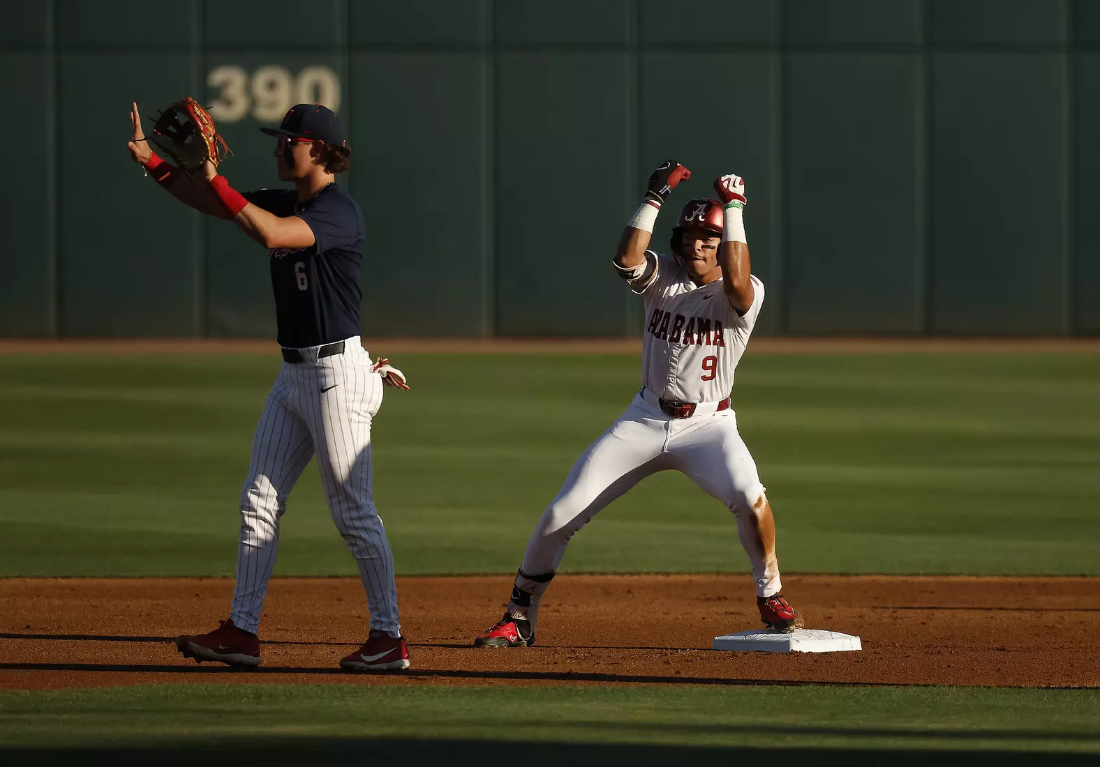 Alabama Baseball Player Bryce Fowler (9) in action against Ole Miss at Sewell-Thomas Stadium in Tuscaloosa, AL on Thursday, May 14, 2026.