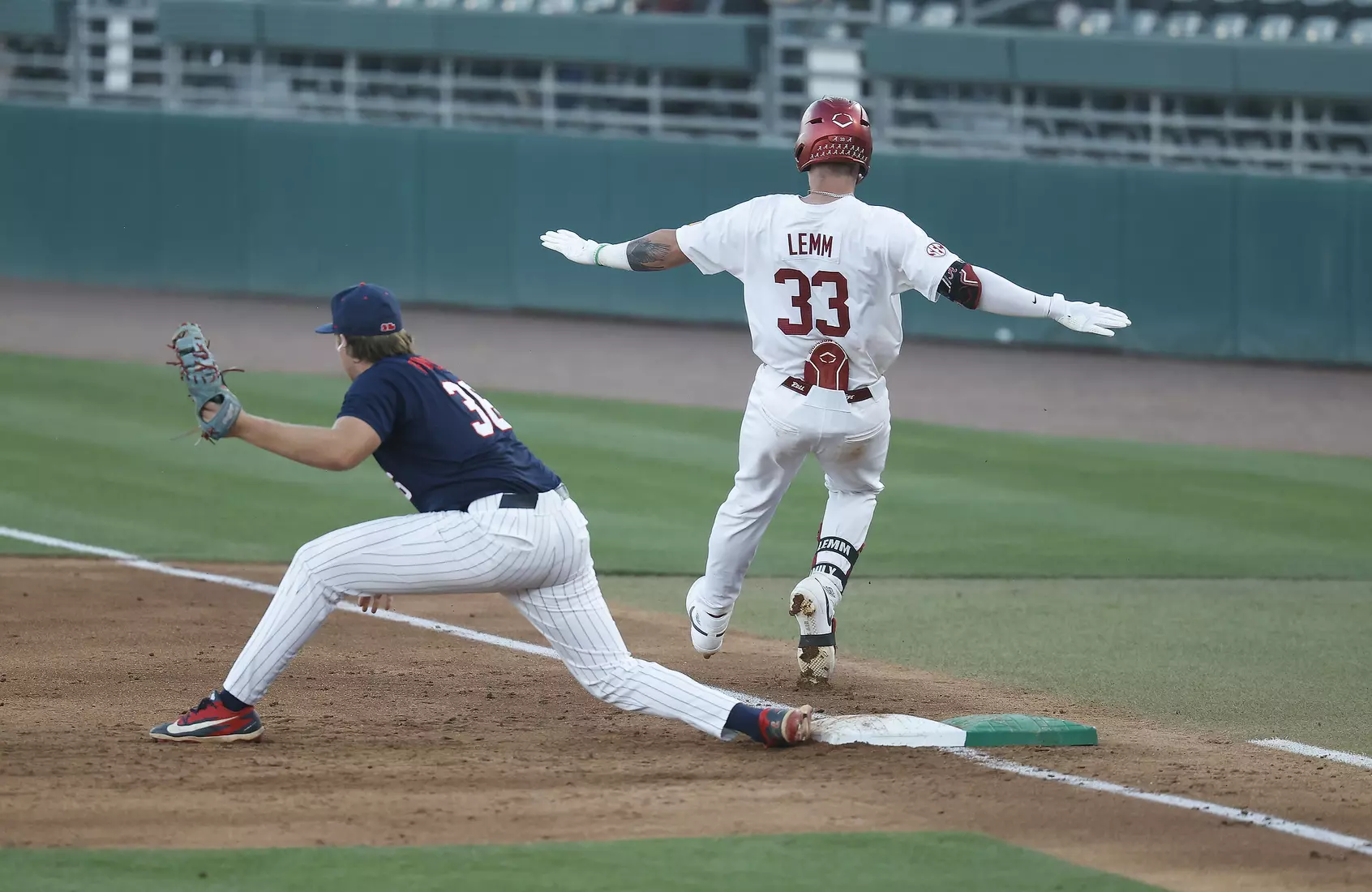 Alabama Baseball Player John Lemm (33) in action against Ole Miss at Sewell-Thomas Stadium in Tuscaloosa, AL on Thursday, May 14, 2026.