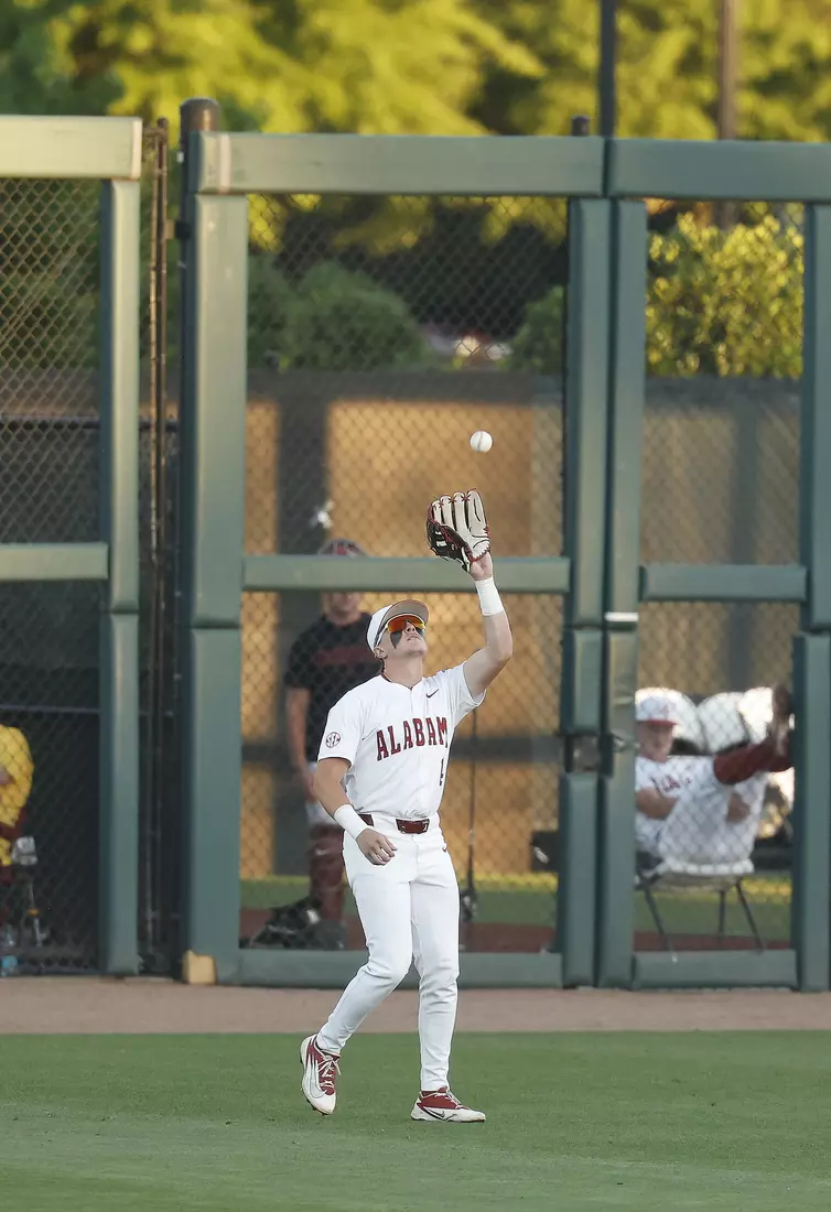 Alabama Baseball Player Peyton Steele (14) in action against Ole Miss at Sewell-Thomas Stadium in Tuscaloosa, AL on Thursday, May 14, 2026.