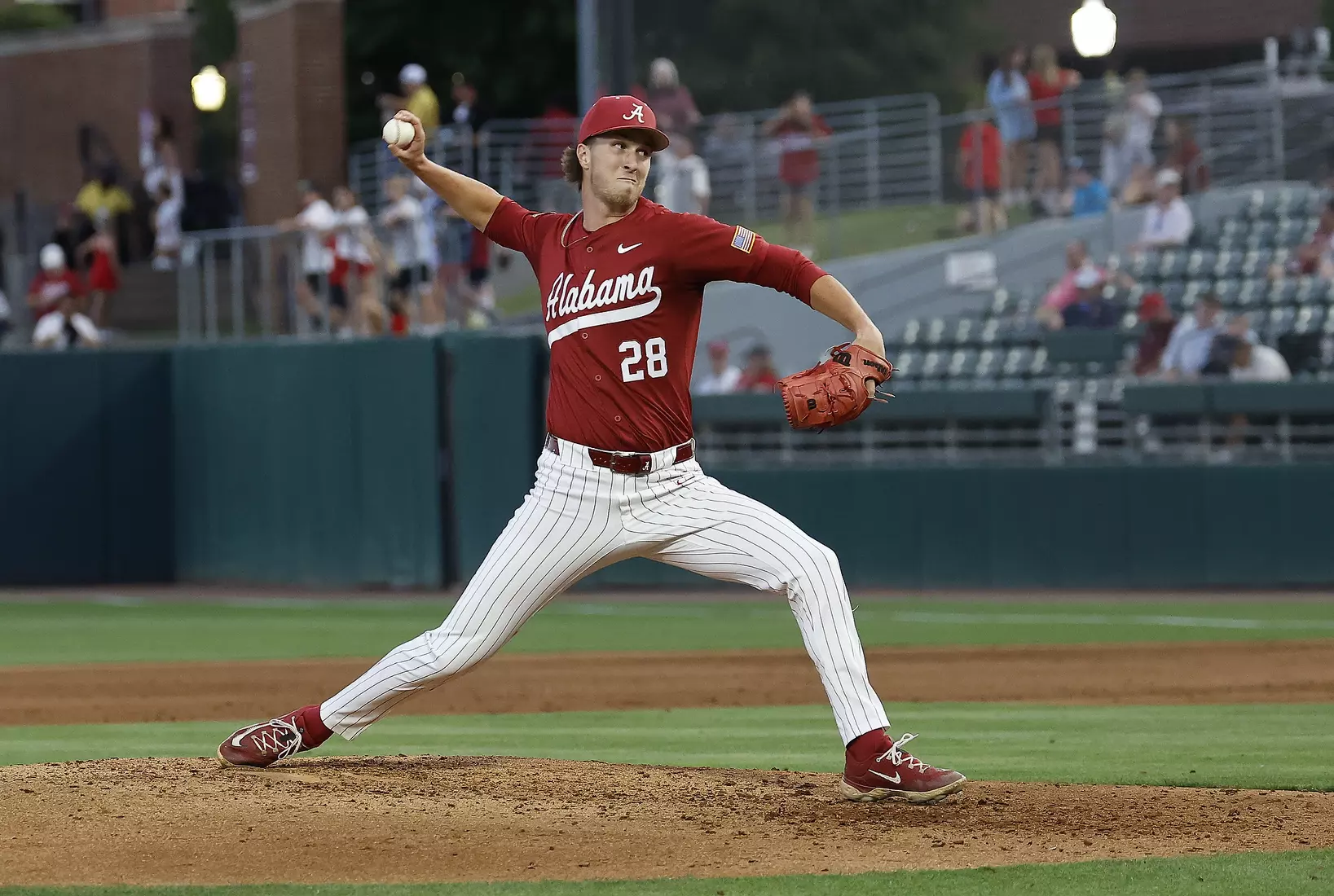 Alabama Baseball Player Sam Mitchell (28) in action against Ole Miss at Sewell-Thomas Stadium in Tuscaloosa, AL on Friday, May 15, 2026.