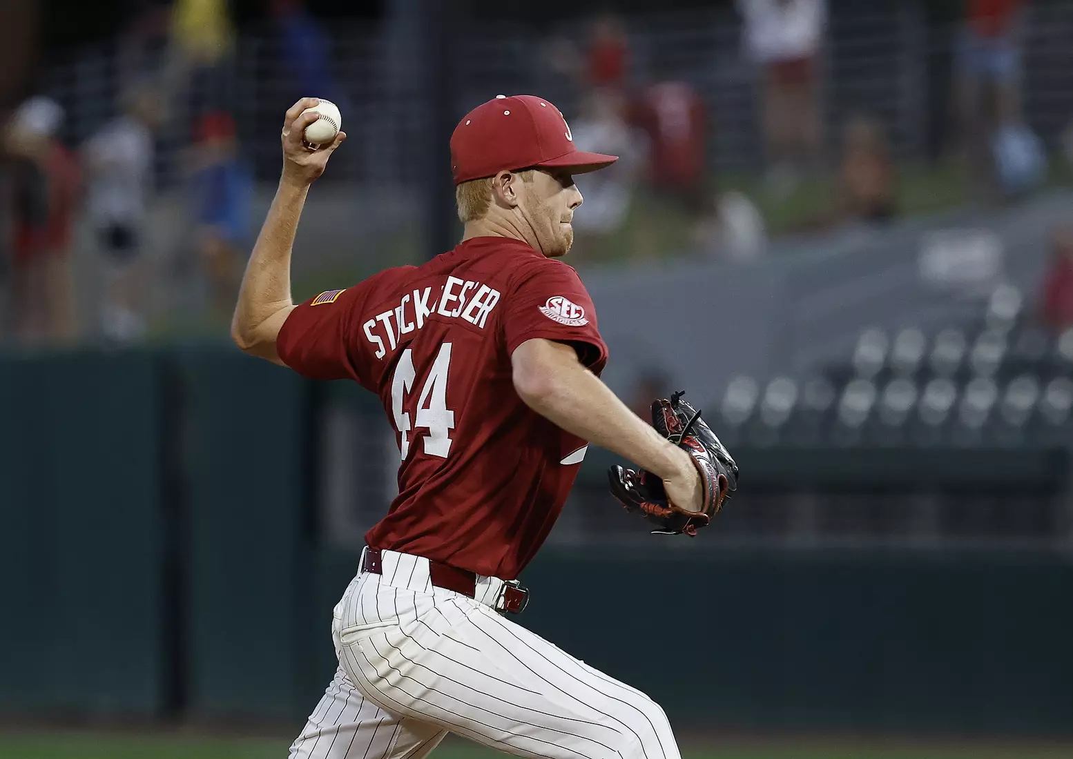 Alabama Baseball Player Evan Steckmesser (44) in action against Ole Miss at Sewell-Thomas Stadium in Tuscaloosa, AL on Friday, May 15, 2026.