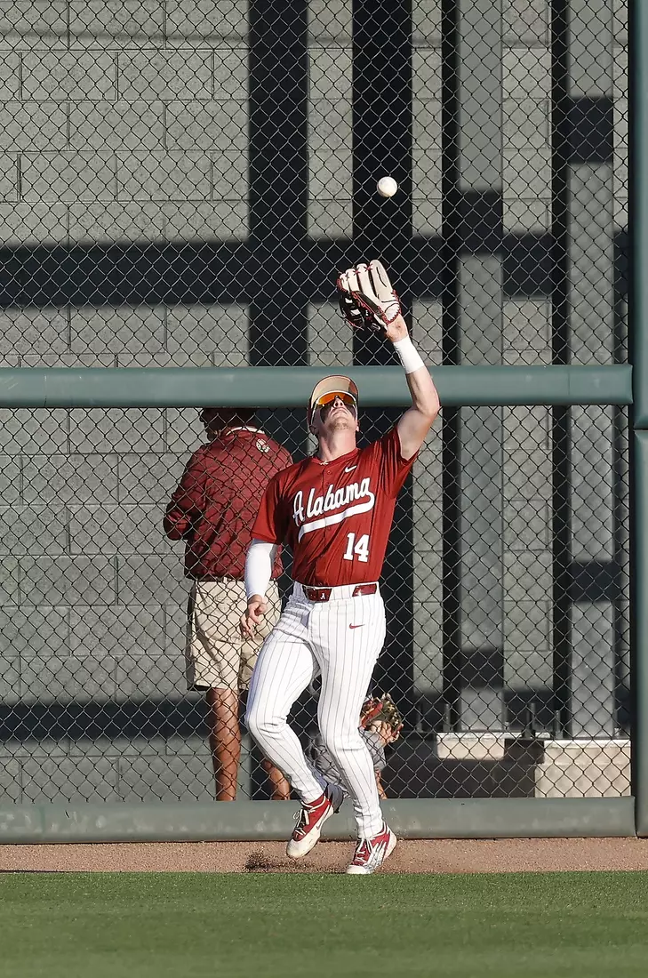 Alabama Baseball Player Peyton Steele (14) in action against Ole Miss at Sewell-Thomas Stadium in Tuscaloosa, AL on Friday, May 15, 2026.