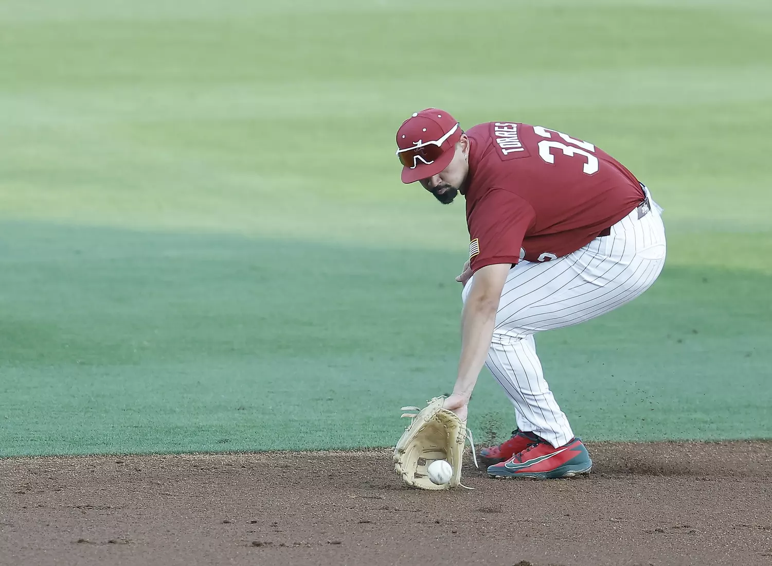 Alabama Baseball Player Jason Torres (32) in action against Ole Miss at Sewell-Thomas Stadium in Tuscaloosa, AL on Friday, May 15, 2026.