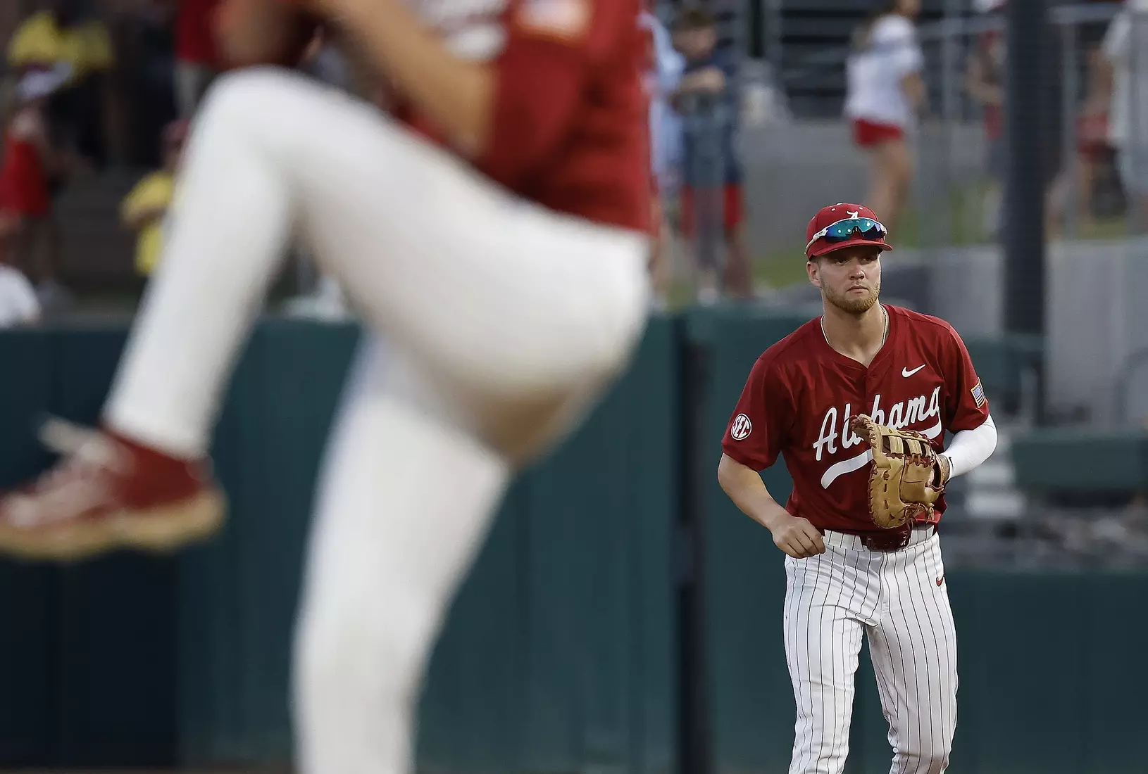 Alabama Baseball Player Luke Vaughn (13) in action against Ole Miss at Sewell-Thomas Stadium in Tuscaloosa, AL on Friday, May 15, 2026.