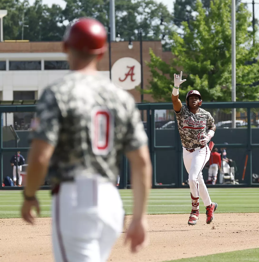 Alabama Baseball Player Eric Hines (42) in action against Ole Miss at Sewell-Thomas Stadium in Tuscaloosa, AL on Saturday, May 16, 2026.