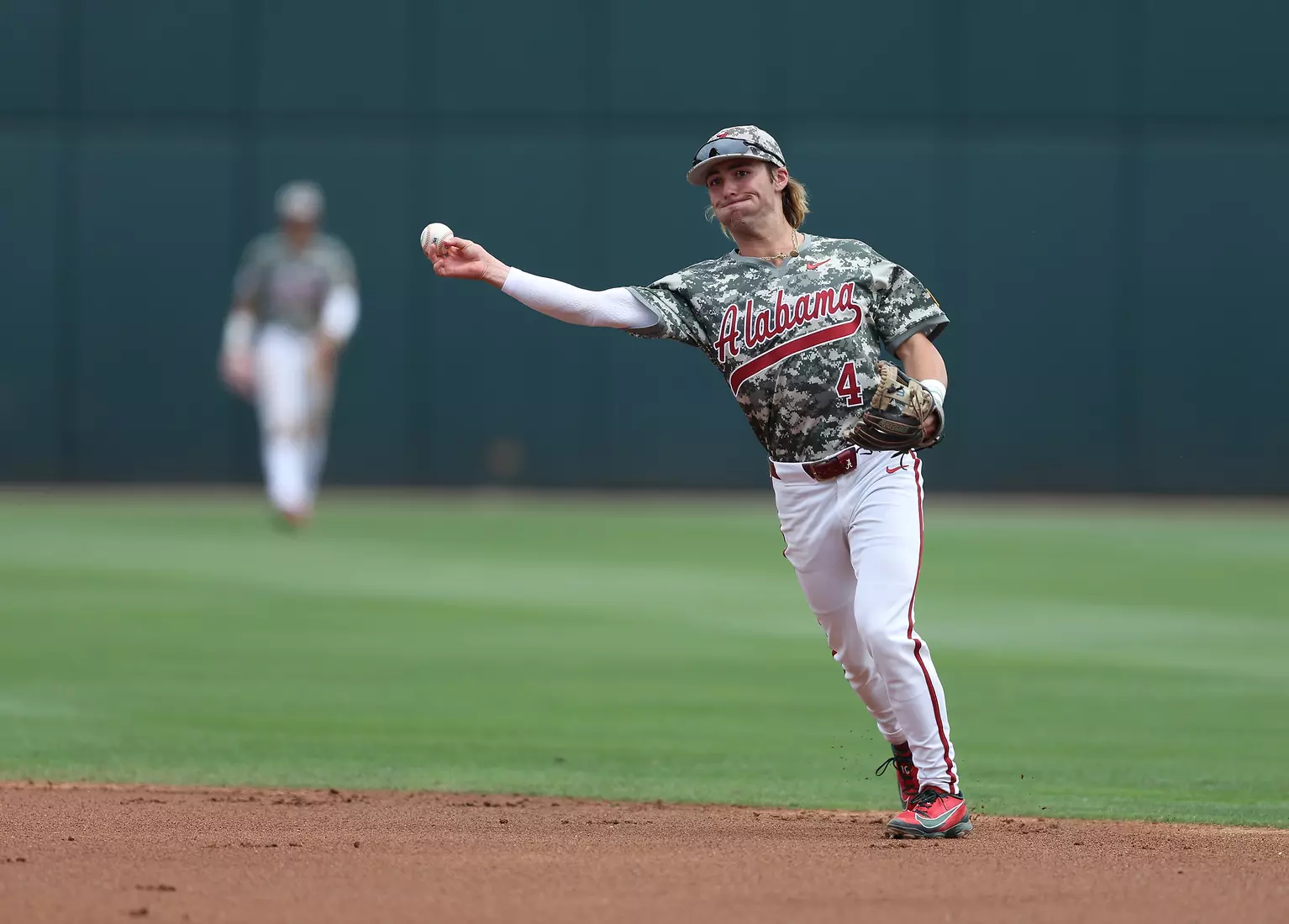 Alabama Baseball Player Brennan Holt (4) in action against Ole Miss at Sewell-Thomas Stadium in Tuscaloosa, AL on Saturday, May 16, 2026.