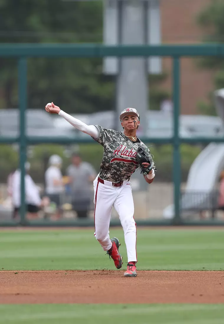 Alabama Baseball Player Justin Lebron (1) in action against Ole Miss at Sewell-Thomas Stadium in Tuscaloosa, AL on Saturday, May 16, 2026.