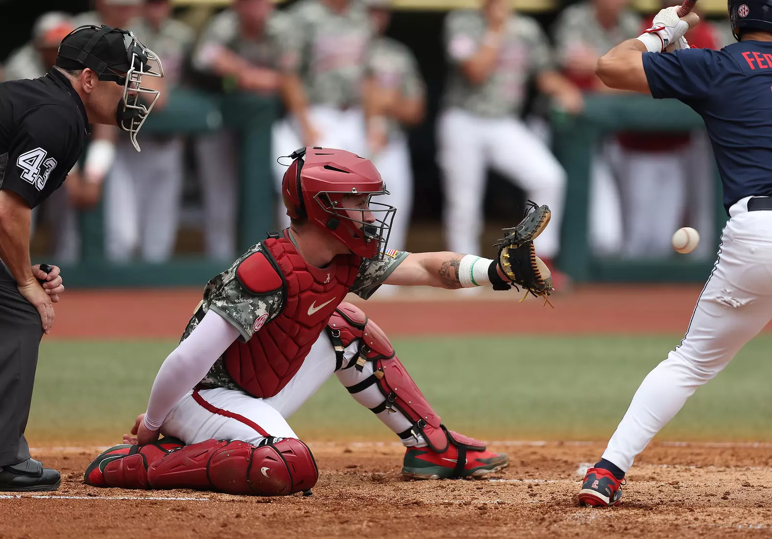 Alabama Baseball Player John Lemm (33) in action against Ole Miss at Sewell-Thomas Stadium in Tuscaloosa, AL on Saturday, May 16, 2026.