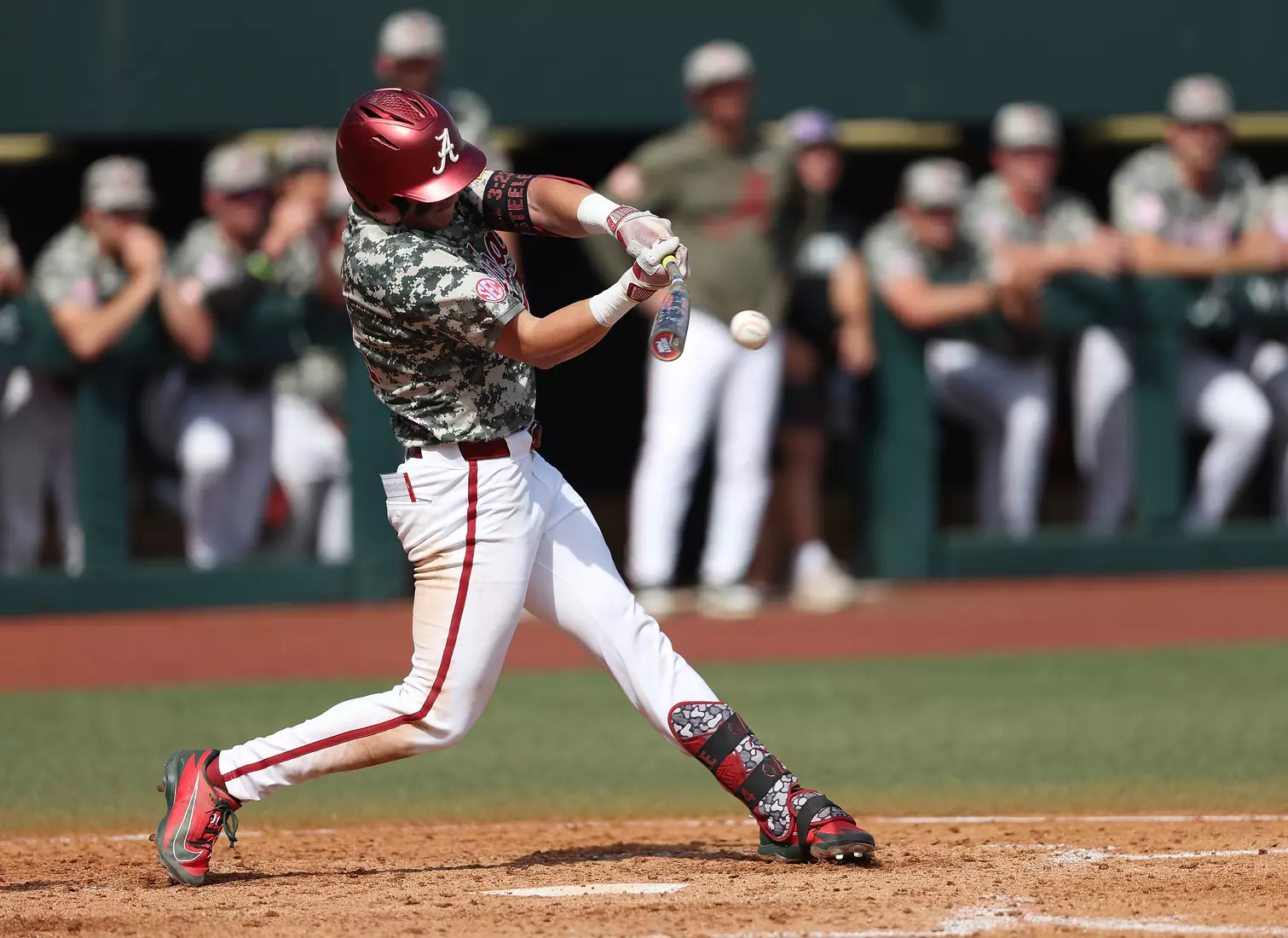 Alabama Baseball Player Peyton Steele (14) in action against Ole Miss at Sewell-Thomas Stadium in Tuscaloosa, AL on Saturday, May 16, 2026.