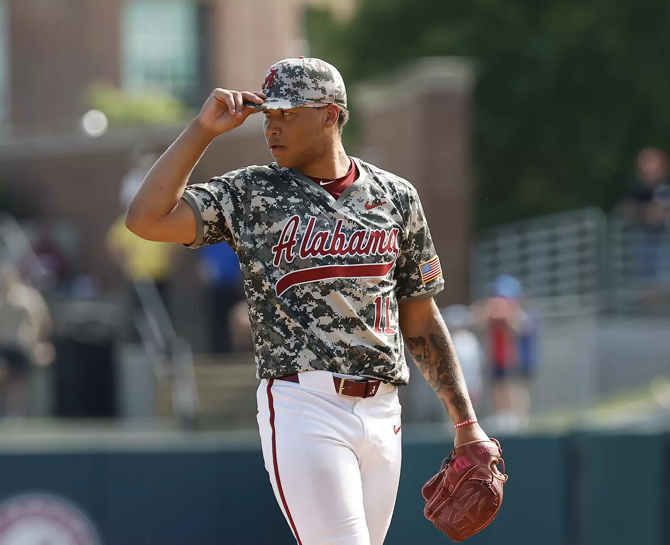 Alabama Baseball Player Myles Upchurch (11) in action against Ole Miss at Sewell-Thomas Stadium in Tuscaloosa, AL on Saturday, May 16, 2026.