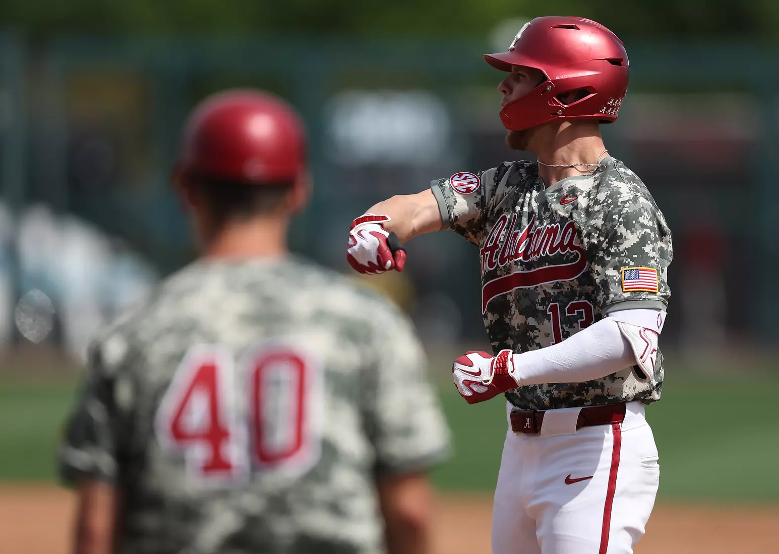 Alabama Baseball Player Luke Vaughn (13) in action against Ole Miss at Sewell-Thomas Stadium in Tuscaloosa, AL on Saturday, May 16, 2026.