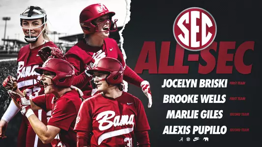 Alabama Softball 2026 All-SEC Awards graphic