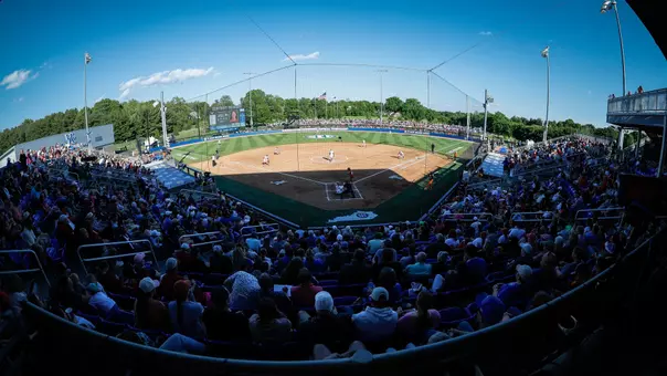 Wide shot of John Cropp Stadium at the SEC Softball Tournament