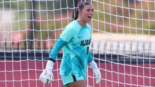 Madi Munguia (0) in goal vs. South Alabama (Aug. 30, 2026)