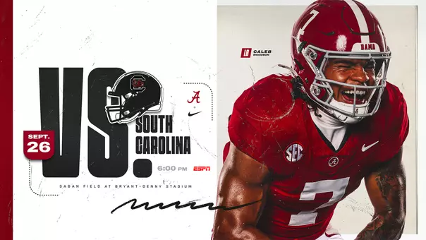Football vs. South Carolina - September 26 at 6 p.m. on ESPN at Saban Field at Bryant-Denny Stadium