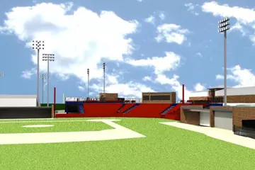 RU Baseball Field with lights, new grandstand