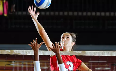 VOLLEYBALL WINS HOME OPENER IN CONVINCING FASHION Image