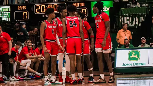 Radford Men's Basketball Team Huddle at Colorado State 2024