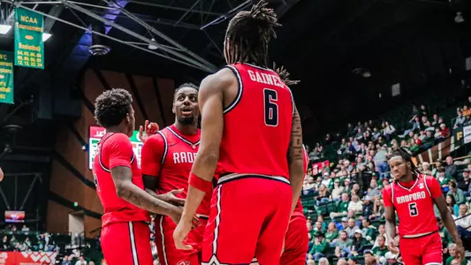 Radford Men's Basketball Team Huddle CSU 2024-25
