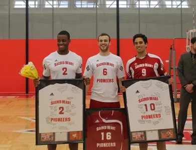 Men's Volleyball Swept by Harvard on Senior Day Image