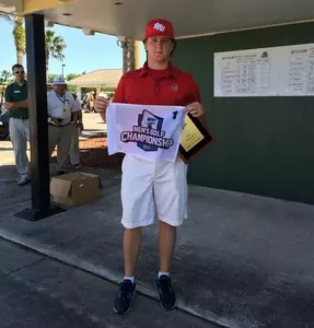 Peter Ballo Cards Six-Under 66, Wins Individual NEC Men's Golf Title In Playoff Image