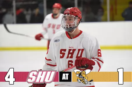 Hansen's First Two-Goal Game Leads Sacred Heart Past AIC 4-1 Image