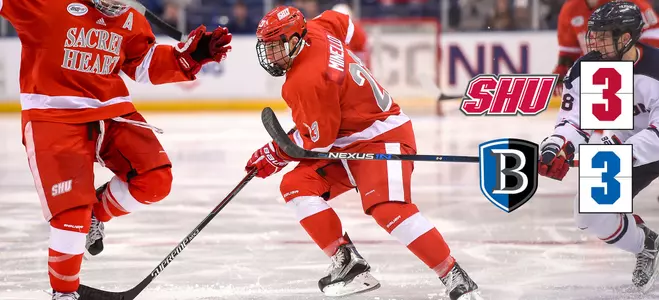 Men's Hockey Rallies For Point In 3-3 Tie At Bentley Image