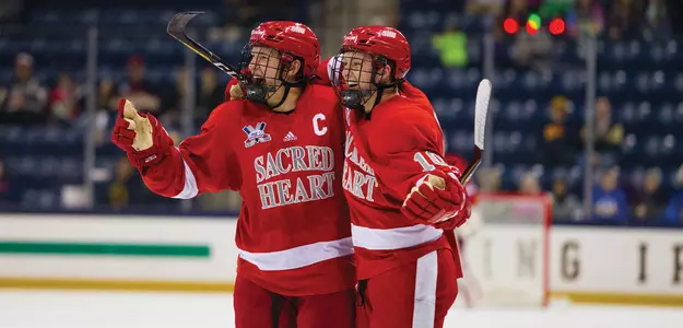 Pioneers Earn Comeback Victory For First Atlantic Hockey Win Image