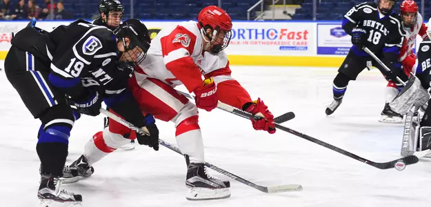 Men's Hockey Season Ends in Double Overtime Thriller at Bentley Image