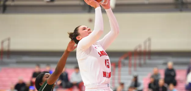 Haines' Career-High Lifts Pioneers Over Wagner in Come-From-Behind 72-55 Victory Image