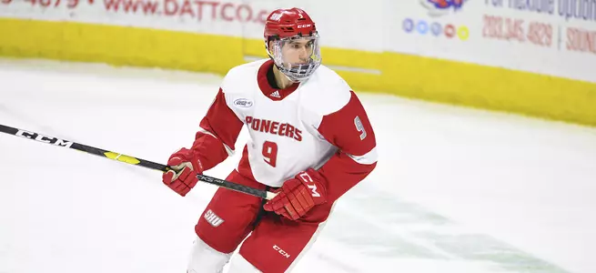 Cotton Nails Two Goals in Men's Ice Hockey's 3-1 Victory Over RIT Image