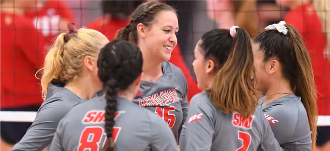 Women's Volleyball Sweeps Northeastern in Day Two of SHU Invitational Image