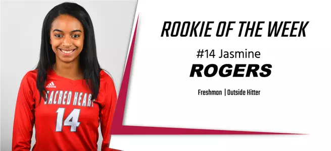 Women's Volleyball's Jasmine Rogers Named NEC Rookie of the Week Image