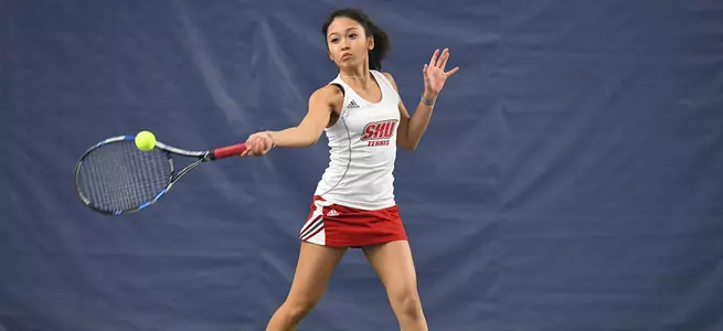 Women's Tennis Open Dual Play with 6-1 Victory Over Holy Cross Image