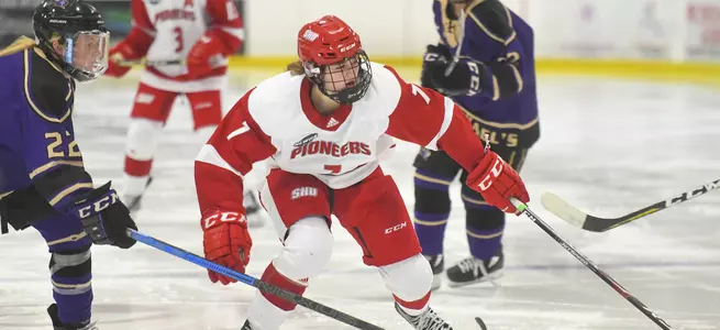 Women's Ice Hockey Skates By Post 4-0 Earning Seventh Straight Win Image