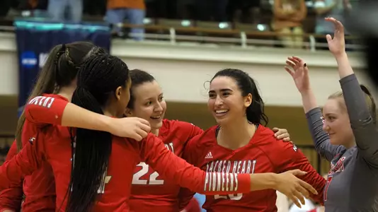 Women's volleyball celebration