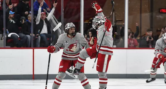The Pios celebrate the game's first goal