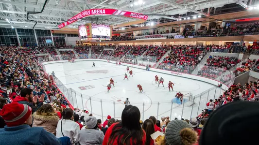 Sacred Heart University celebrated the inaugural men's ice hockey game at the Martire Family Arena on January 14, 2023. Photo by Tracy Deer-Mirek