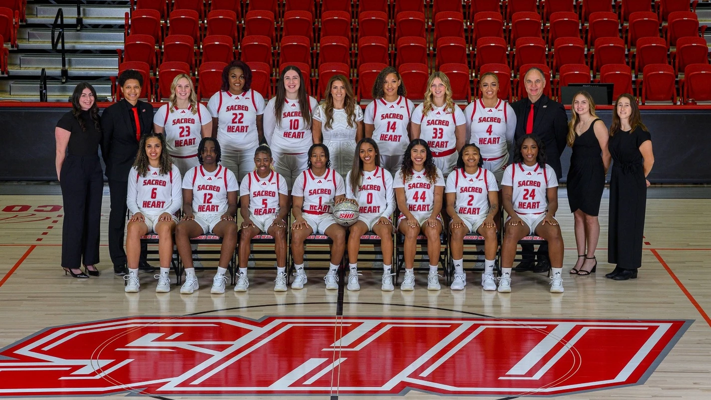 The SHU Women's Basketball team had their team photo taken today at the William Pitt Center, Sacred Heart University, Fairfield, CT. Monday, October 28, 2024. Mark F. Conrad