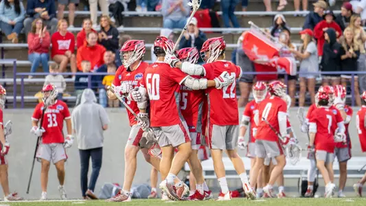 men's lax celebration