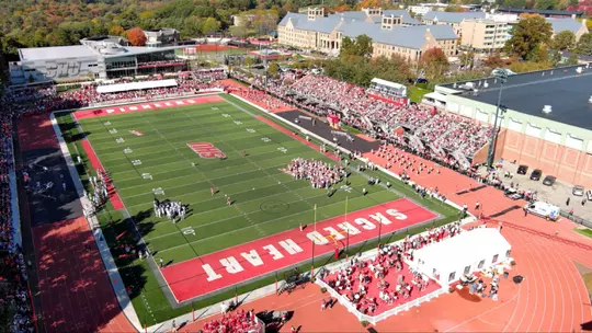 Campus Field 2022 Football Drone on Family Weekend