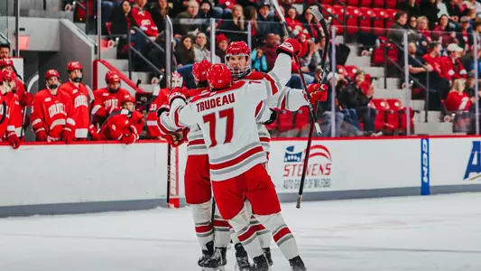 Celebration of Jaworski goal vs. Cornell 1.10.25
