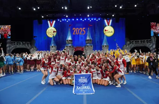 SHU Cheer Team celebrating National Championship