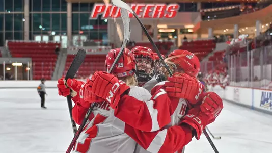 Celebrating a goal vs. Saint Michael's