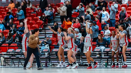 Women's Basketball Bench Celebration vs Marist